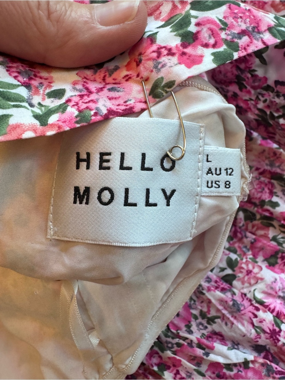 Hello Molly Ruffled Out Floral Dress Pink size 8 - Picture 12 of 15